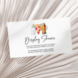 Carte D'accompagnement Pizza Brews Diapers Trop Baby shower Affichage Dou