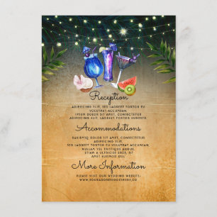 Carte D'accompagnement Plage Cocktails Information Mariage Invité