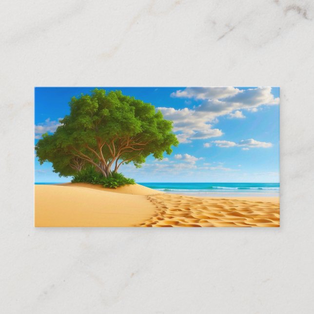 Carte D'accompagnement Plage de sable de l'île tropicale déserte  (Devant)