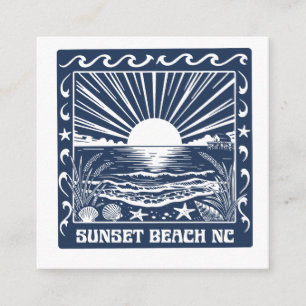 Carte D'accompagnement Plage de Sunset Beach NC Coucher de soleil côtier