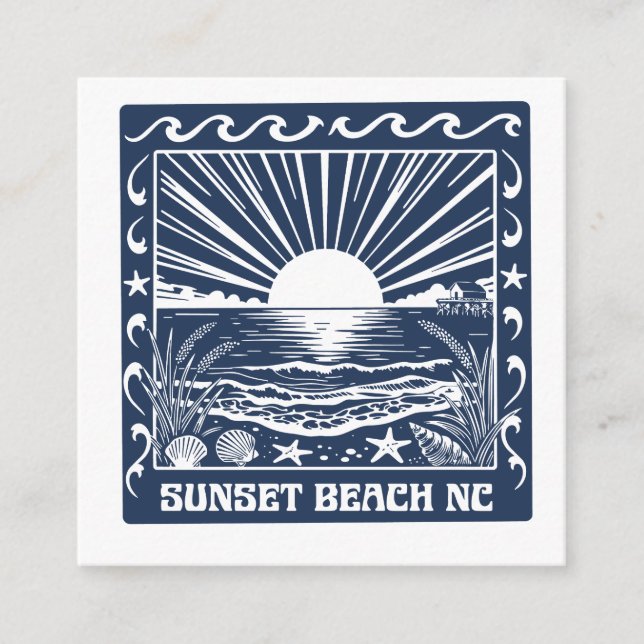Carte D'accompagnement Plage de Sunset Beach NC Coucher de soleil côtier  (Devant)