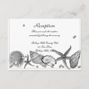 Carte D'accompagnement Plage Glamour pour Réception de Mariage d'Argent