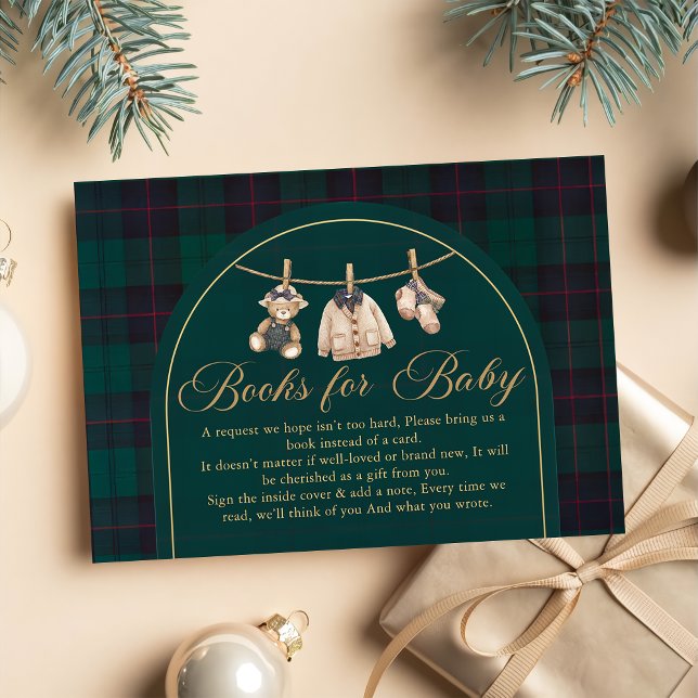 Carte D'accompagnement Plaid Teddy Bear Baby Shower bookbook for baby (Créateur téléchargé)