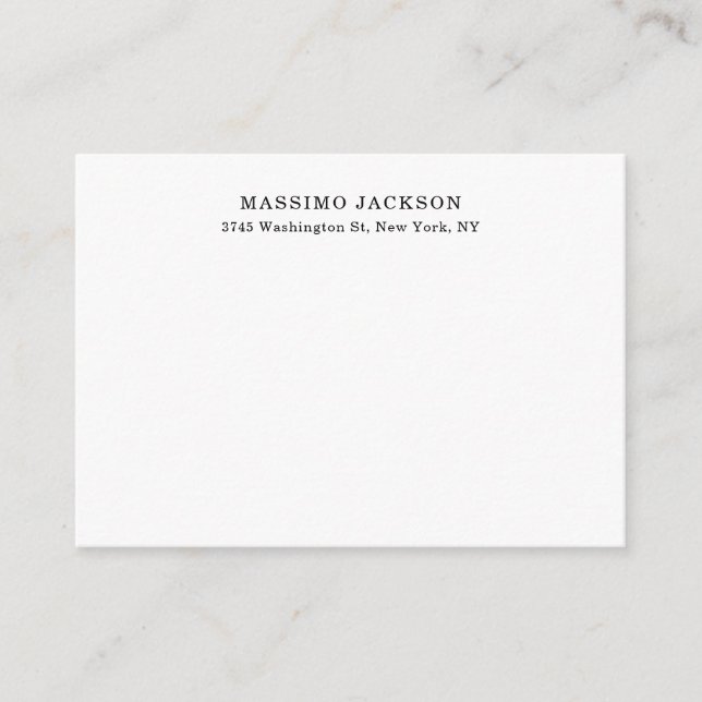 Carte D'accompagnement Plain Elegant Classical Black White Minimalist (Devant)