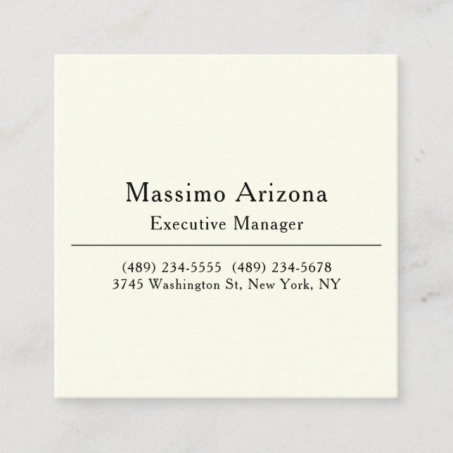 Carte D'accompagnement Plain Professional Modern Minimailst (Devant)