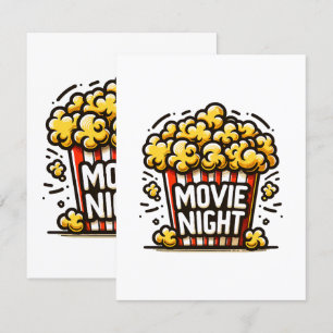 Carte D'accompagnement Plaisir de soirée cinéma Popcorn ludique