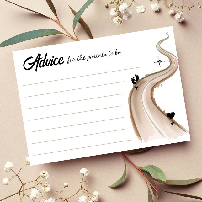 Carte D'accompagnement Plan d'action des partenaires pour les parents Bab (Partners to Parents Roadmap Baby Shower Advice Enclosure Card
)