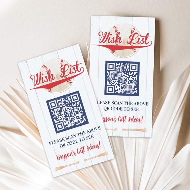 Carte D'accompagnement Play Ball Baseball Birthday Wish List Card (Créateur téléchargé)