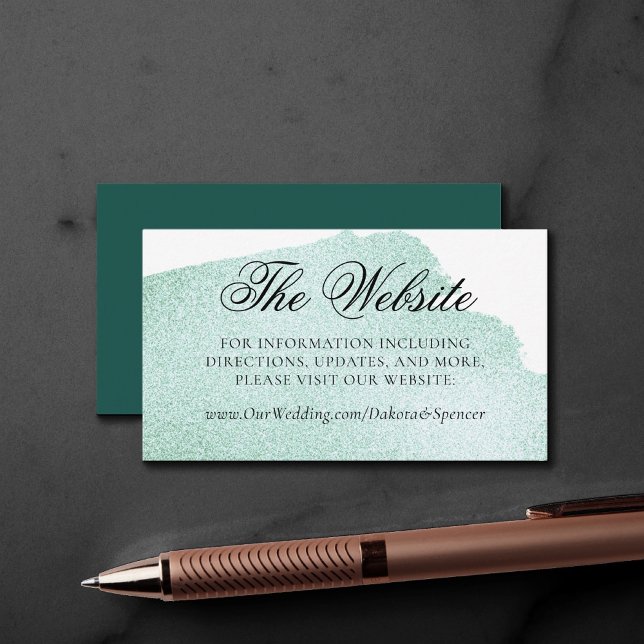 Carte D'accompagnement Plongée de vert | Emerald Jade Watercolor Website (Créateur téléchargé)
