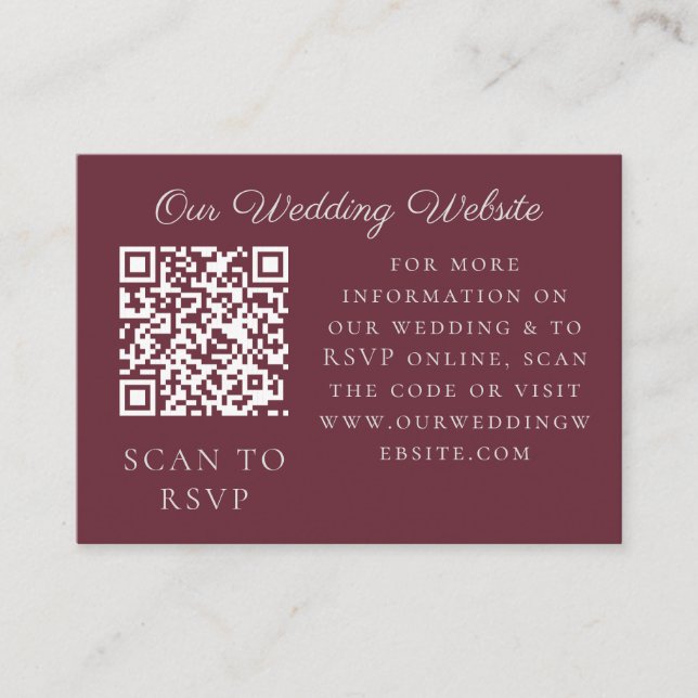 Carte D'accompagnement Plum blanc Orchidée Pampas Grass Tropical Web QR (Devant)