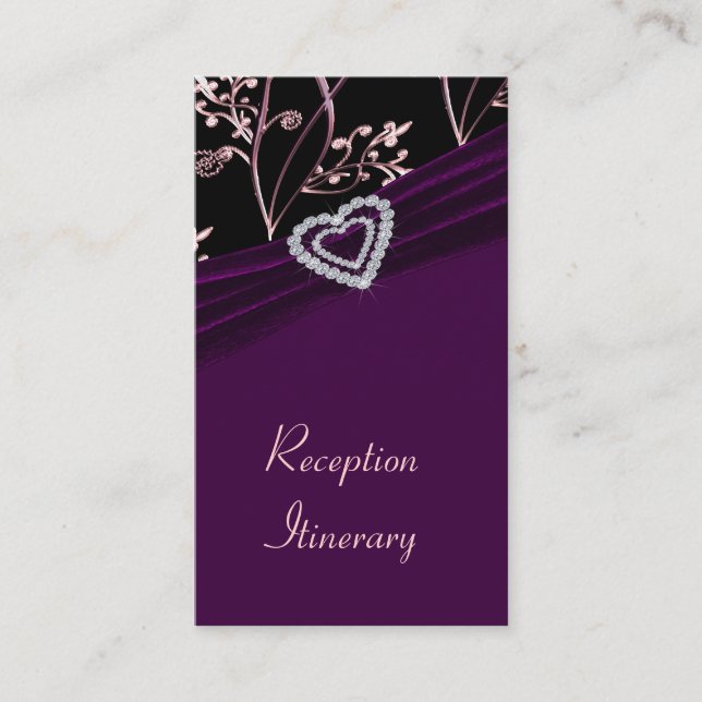 Carte D'accompagnement Plum Élégance Coeur Flore Fils (Devant)