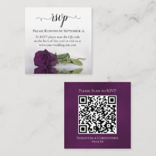 Carte D'accompagnement Plum violet Rose élégant mariage RSVP QR Code