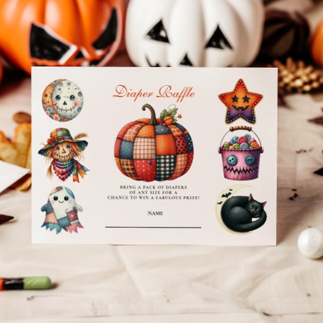 Carte D'accompagnement Poche à écailles courbées Halloween Diapper Raffle (Créateur téléchargé)