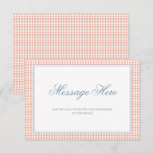 Carte D'accompagnement Poche aquarelle et Mariage En vichy blanc