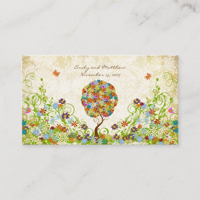 Carte D'accompagnement Poche de forêt enchantée Arbre à conte de fées flo (Devant)