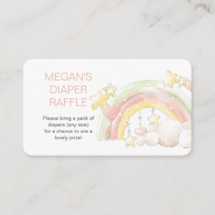Carte D'accompagnement Poème Raffle Diaper Rainbow et Baby shower étoiles