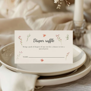 Carte D'accompagnement Poignée de Baby shower de couches de Fleur sauvage