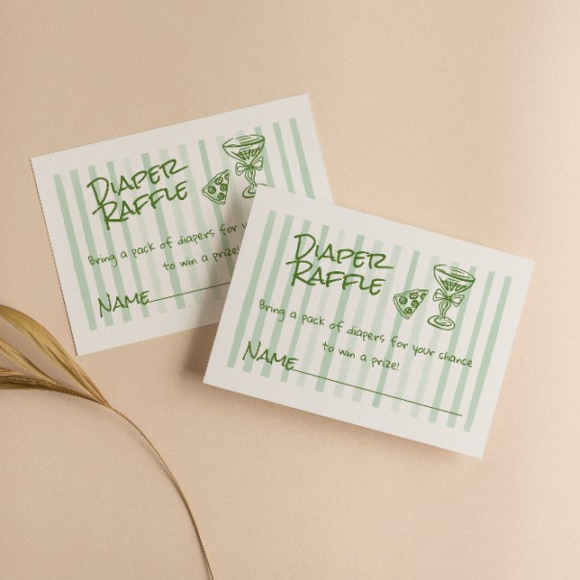 Carte D'accompagnement Poignée Green Pizza Baby Diaper Raffle (Créateur téléchargé)