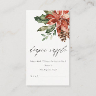 Carte D'accompagnement Poinsettia Pine Cône Diaper Baby shower de carafe