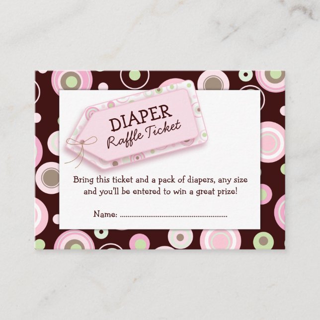 Carte D'accompagnement Pointeur rose Baby shower Refroidissement Billet I (Devant)