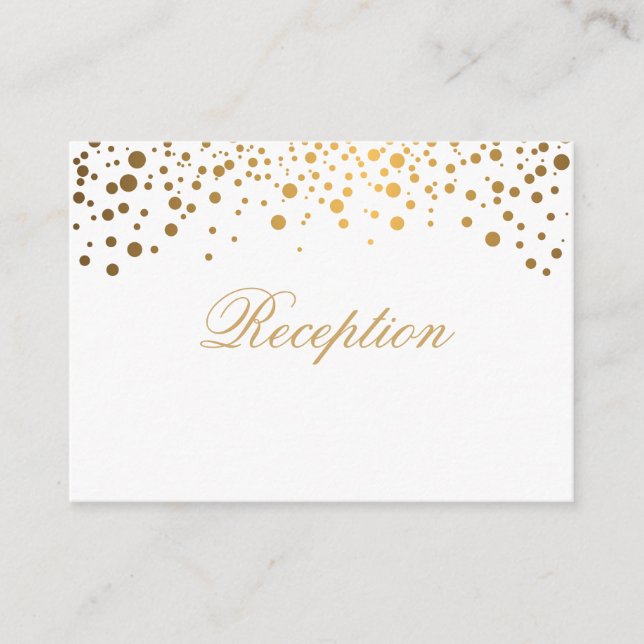 Carte D'accompagnement Points Confetti Or Stylish sur Blanc (Devant)