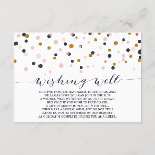 Carte D'accompagnement Points Confetti Rose & Or Wishing Well Card