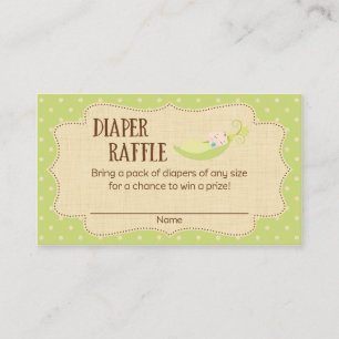 Carte D'accompagnement Pois Dans Un Baby shower De Poitrine Billet Raffle