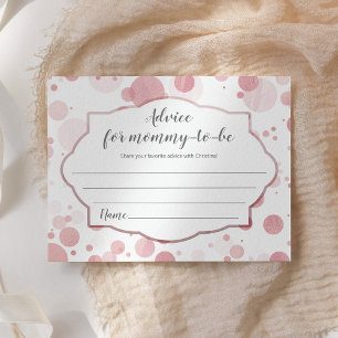 Carte D'accompagnement Pois roses Conseils pour le Baby shower de la fami