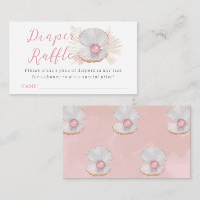 Carte D'accompagnement Poisson rose Baby shower de la fille Boho de l'océ (Devant / Derrière)