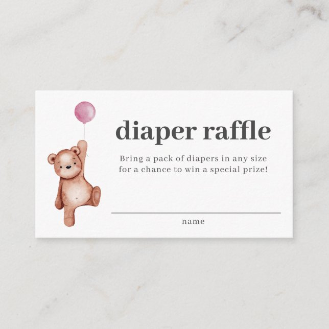 Carte D'accompagnement Poitrine en peluche Fille Baby shower Refus Insére (Devant)