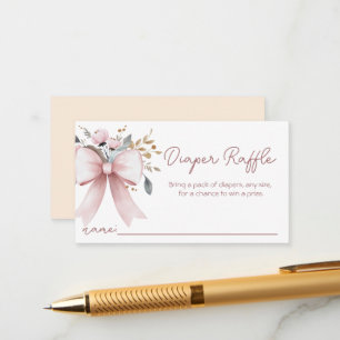 Carte D'accompagnement Poitrine rose Fille Baby shower Déchets Raffle