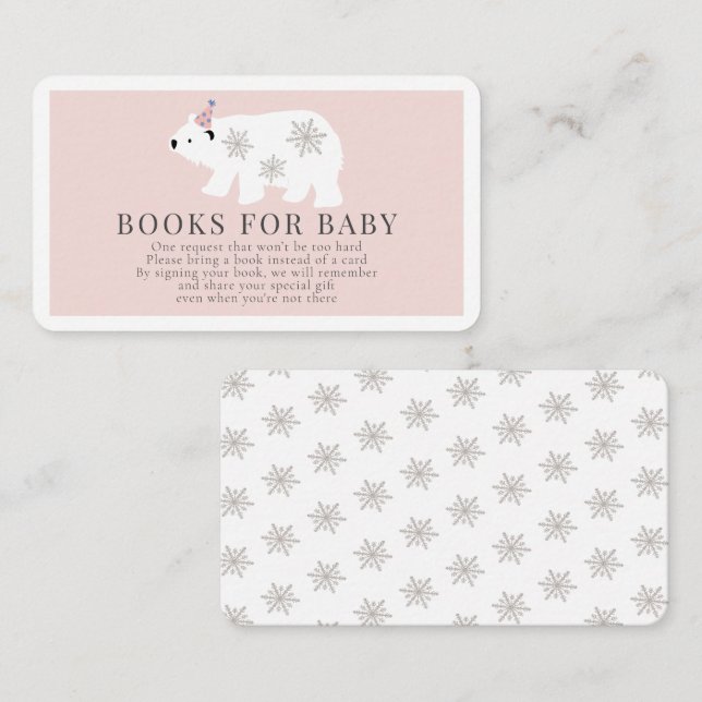 Carte D'accompagnement Polar Bear Rose Girl Livres pour bébé (Devant / Derrière)