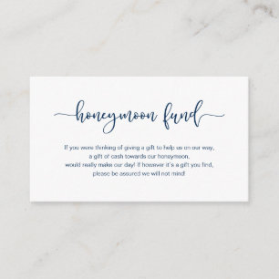 Carte D'accompagnement Police bleu moderne, Mariage Honeymoon Fund