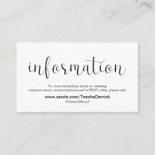 Carte D'accompagnement Police minimale, Noir, Informations sur le Mariage