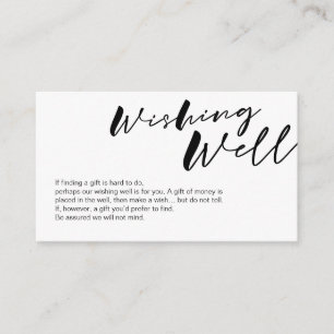 Carte D'accompagnement Police minimaliste d'encre noire moderne, Wed Wish