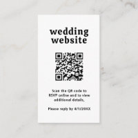 Police rétro noir et blanc QR Code moderne Mariage