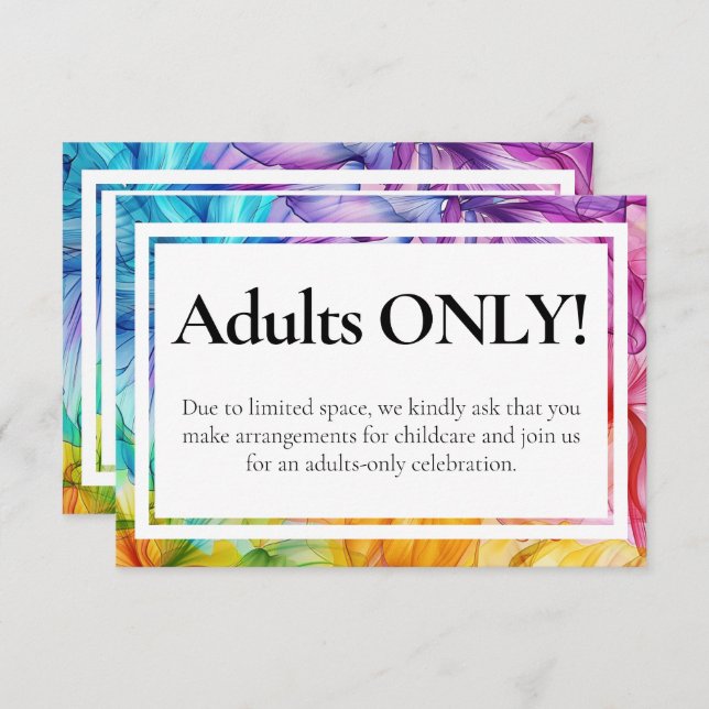 Carte D'accompagnement POLIR pas d'enfants mariage Ethereal Bloom (Devant / Derrière)