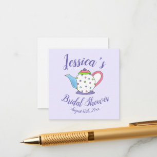 Carte D'accompagnement Polka Dot Teapot Après-Midi Tea Baby shower