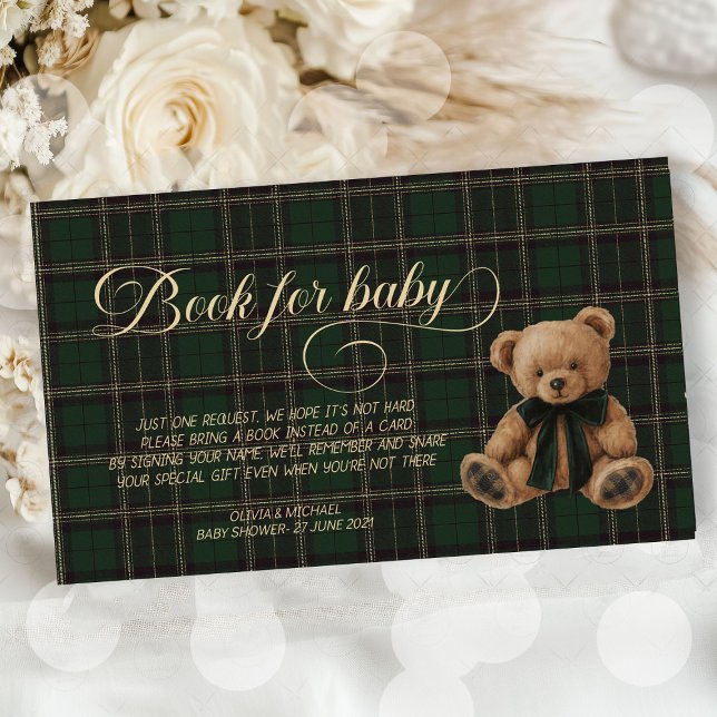 Carte D'accompagnement Polo Teddy Bear Classic Baby Shower book for baby (polo teddy bear, classic baby shower, book for baby, baby shower guest book, vintage baby shower, ra)