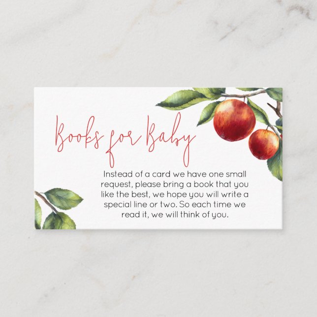 Carte D'accompagnement Pomme de nos yeux Baby Shower Books for Baby (Devant)