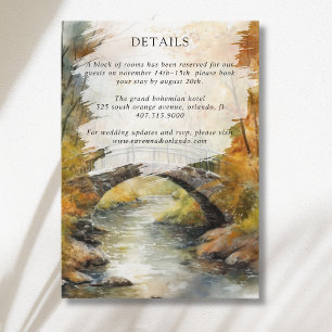 Carte D'accompagnement Pont de pierre rivière automne mariage détails