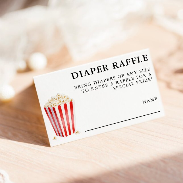 Carte D'accompagnement Popcorn Baby Shower Diaper Raffle (Popcorn Baby Shower Diaper Raffle Enclosure Card
)