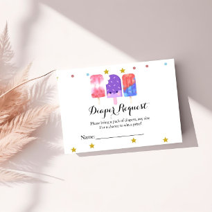 Carte D'accompagnement Popsicle jeu de baby shower de couche demande de t