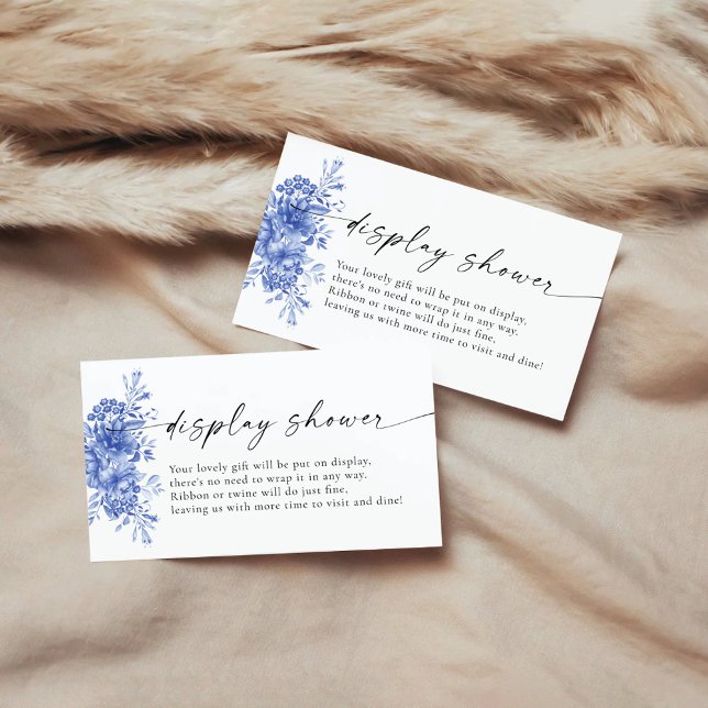 Carte D'accompagnement Porcelaine bleue Floral Display Douche (Créateur téléchargé)