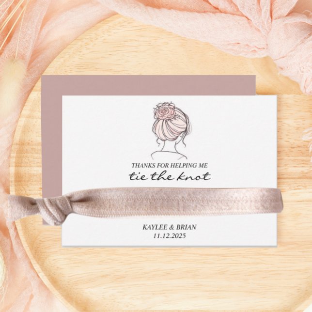 Carte D'accompagnement Porte-Élastique à cheveux de Bridesmaid Dusty rose (Créateur téléchargé)