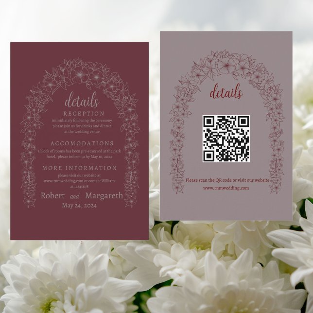 Carte D'accompagnement Porte Florale Mariage rouge (Créateur téléchargé)