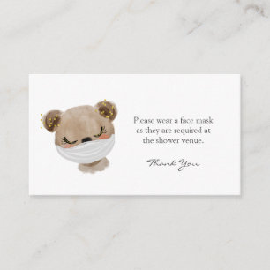 Carte D'accompagnement Porter une demande de masque facial Baby shower d'