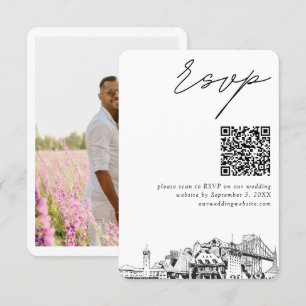 Carte D'accompagnement Portland Wedding RSVP QR Code Petit