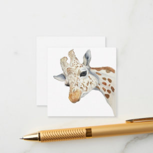Carte D'accompagnement Portrait aquarelle d'un girafe
