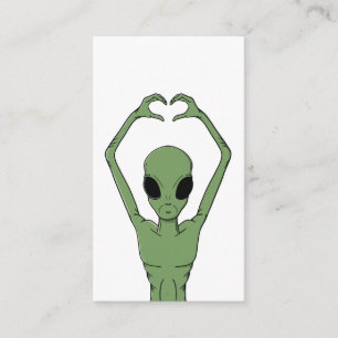 Carte D'accompagnement Pose de cœur extraterrestre